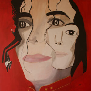 Abstract , Contemporary, Michael, Icon, Red, Portrait.