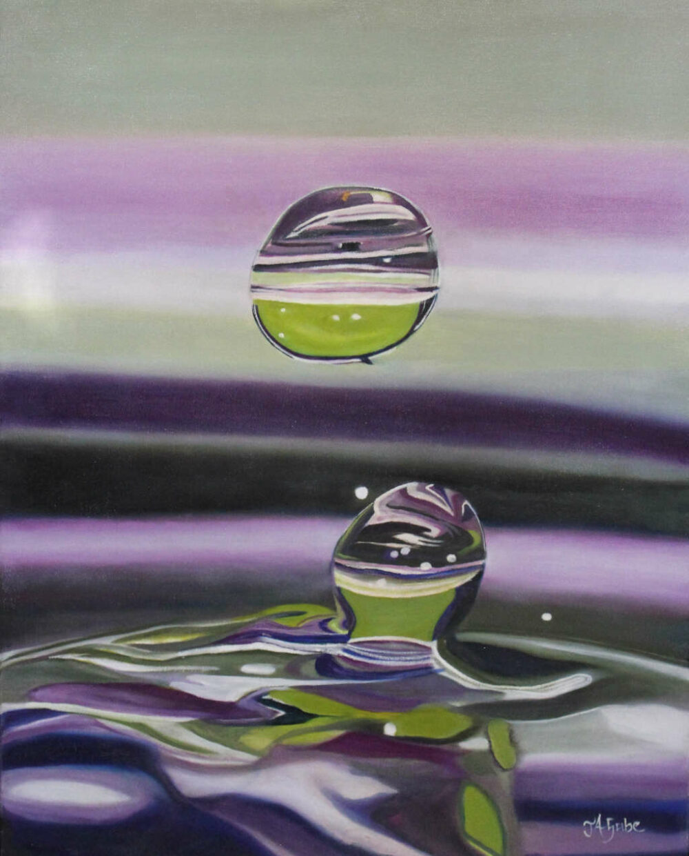 Contemporary, Water, Droplets, Purple.